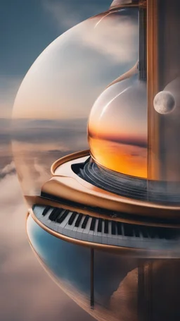 Surreal Photoreal ambient jazz music fusion with scientific details