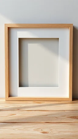 change this phot to a wooden framed like this 3d pushed out the frame on a tabel
