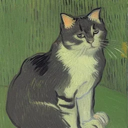 Portrait of a cat by Van Gogh