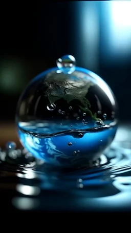 clean earth clean sea water Surreal, wonderful craftsmanship, depth of field, sharp focus, unique art, 8k, mysterious