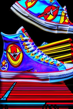 A converse sneaker, superman animation all over sneaker