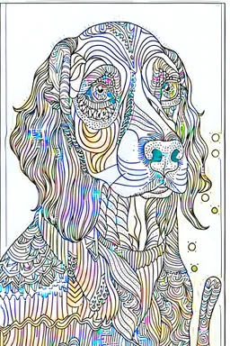 coloring book page of a dog