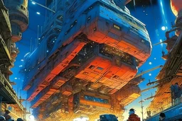 incredibly powerful sci-fiction Anime "ARK" in space, created by Katsuhiro Otomo + Rumiko Takahashi, Movie poster style, box office hit, a masterpiece of storytelling, main character center focus,highly detailed 8k, intricate, detailed, rich colors, by Jean Giraud Moebius and Frank Frazetta portrait cyberpunk dynamic lighting award winning, Jacek Yerka Ken Sugimori, outer space, noah bradley, cyril roland, ross tran, intricate artwork masterpiece, ominous,matte painting mov