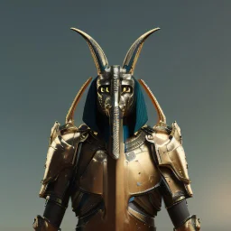 Photo anubis god warrior in armour black and gold