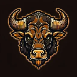 head of a buffalo, sports mascot style