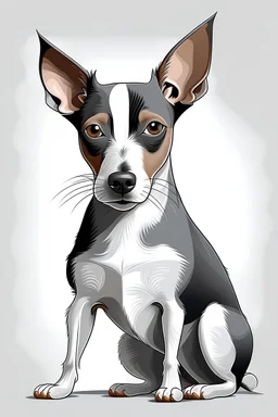 modern illustration of gray american rat terrier