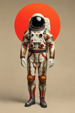 art nouveau style astronaut suit