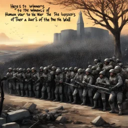 Here's to the winners of the human race Here's to the losers in the game Here's to the soldiers of the bitter war Here's to the wall that bears their name