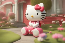 Extreme detailed photorealistic composition,ultra high quality.ultra detailed 3d illustration of Hello Kitty cartoon style., pixar -disney -weba style, unreal engine rendering, 64k Ultra high definition details