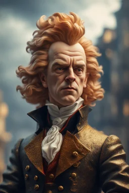 pen outline, mozart bullfigher with big wig and a stormy exceptionalism on the brink of chasm, prize winning oil painting,bokeh like f/0.8, tilt-shift lens 8k, high detail, smooth render, down-light, unreal engine