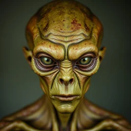 Organic with a biological mad skin texture of an alien face