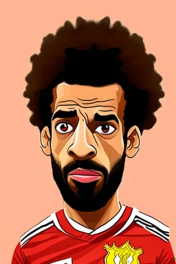 Mohamed Salah Egyptian football player ,cartoon 2d