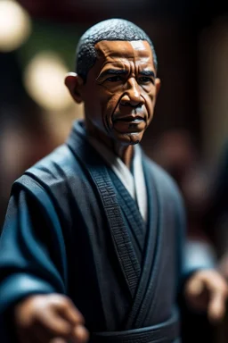 portrait of Barak Obama as kung fu master in temple,shot on Hasselblad h6d-400c, zeiss prime lens, bokeh like f/0.8, tilt-shift lens 8k, high detail, smooth render, down-light, unreal engine, prize winning