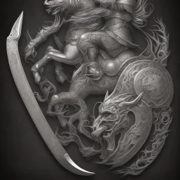 Nomad cavalry. Warriors. Damascus steel. Black. Sharp details. Roar. Fast galloping.