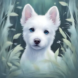 Holographic Spirit of the white furry puppies swamp