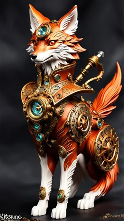 Kitsune Steampunk calidad ultra intrincado hiperdetallado (full body : 1.5)