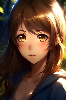 A beautiful anime girl behind