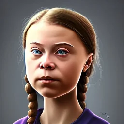 portrait of Greta Thunberg being disgusted