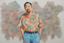 man in Hawaiian shirt by david choe