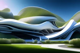 Digital art of the ant in Zaha Hadid style