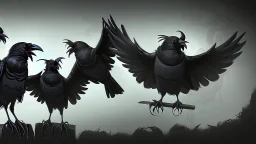 Background horror gaming house crows