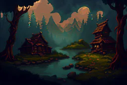 background for 2d game inspired slavic mythology