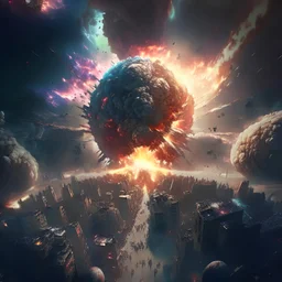 end of the world by a cosmic power, crowded, panic, mass hysteria, chaos, 8k resolution, photorealistic, ultra detailed