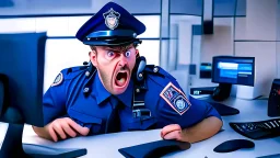 male cop dispatcher deals with evil phone virus