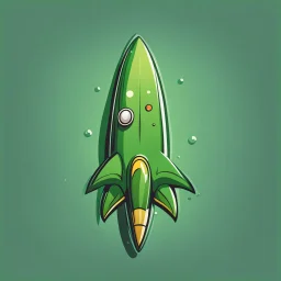 green rocket cartoon stylized