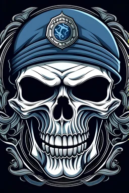 Crips Logo With skull and bandana on the mouth