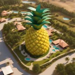 A tourist resort in the shape of a pineapple