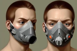 Cyber death mask with respirator by pontormo