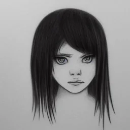 Pencil sketch of emo girl