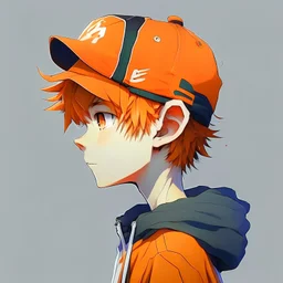 Anime boy avatar with orange cap and hair and eyes profile picture