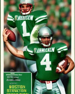 Boston Shamrocks American Football team, Magazine Cover, vintage, photo-realistic, hyper-realistic, sports, Football