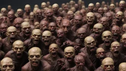 a photorealisitc tiny zombie horde all 1/10th the size of average human