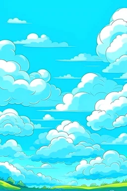 Image of sky with clouds , Cartoon Style, 9 :16 ratio picture should be