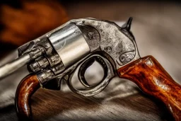 cowboy revolver close up macro shot