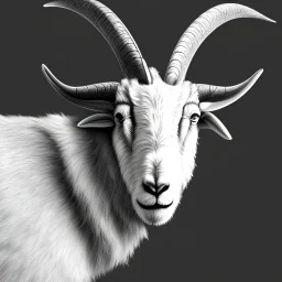line drawing of a mountain goat ram's head shown from the side