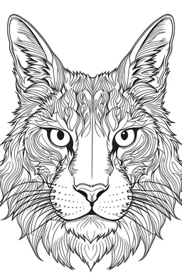 coloring book image of a lynx head