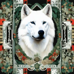 a large white alpha wolf