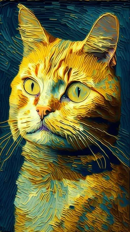Kedi portesi, Van Gogh tarzında