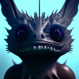 Cute fluid ink creature, big black eyes, unreal engine 5, 8k resolution, photorealistic, ultra detailed