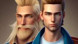 George is estimated to be 28 years of age (as of Broken Sword 4). His trademark appearance consists of blond hair, cut short in the back but left long in the front, as well as jeans with incredibly deep pockets and a blue-green jacket over a white t-shirt.