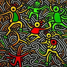 Electric eels painted by Keith Haring