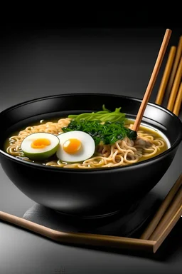 bowl of ramen with chopsticks
