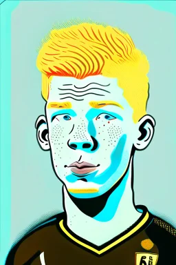 Kevin De Bruyne Belgian football player cartoon 2d