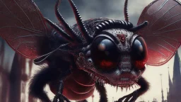 a spider mickey mouse hybrid, photorealism, movie screen capture, horror, sci-fi, retrofuturism, evil, demon-like