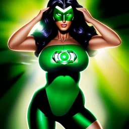 Ultra detailed fullbody Portrait in oil on canvas of beautiful busty FEmale Green Lantern ,extremely detailed digital painting,intense stare, extremely detailed face, crystal clear eyes, mystical colors ,perfectly centered image, perfect composition, rim light, beautiful lighting,masterpiece ,8k, stunning scene, raytracing, anatomically correct, in the style of Steve Jung and robert e howard and Wizyakuza and Ohrai Noriyoshi and Simon Bisley and uncannyknack and kilory