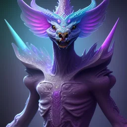 purple mythical creature in galaxy, teal and purple smoke, detailed, realistic, 4k